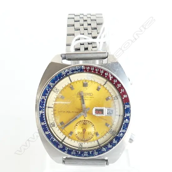 SEIKO CHRONOGRAPH 1970/80'S WATCH 70m WATERPROOF SCRATCHED NO WINDER
