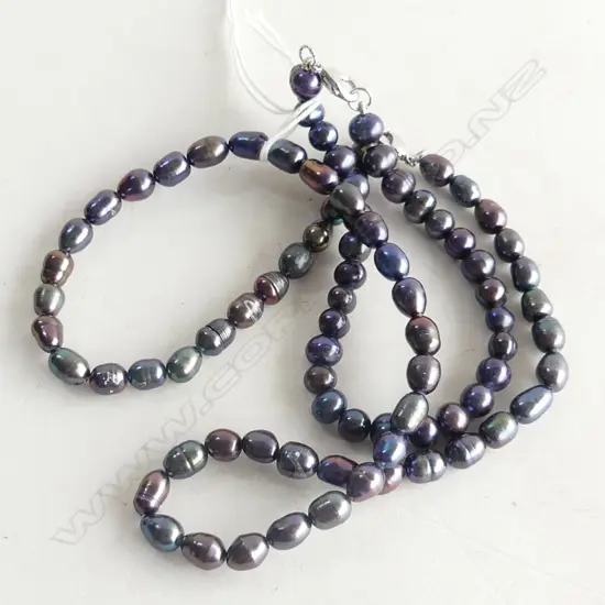 BLACK PEARL NECKLACE & BRACELET 