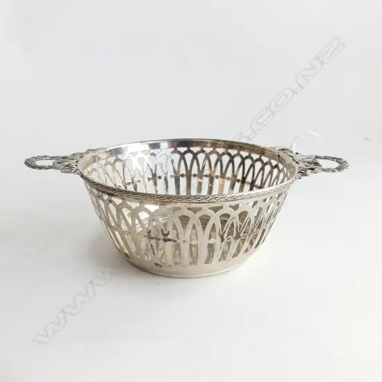 800 SILVER PIERCED DISH 130mm dia 124 GRAMS