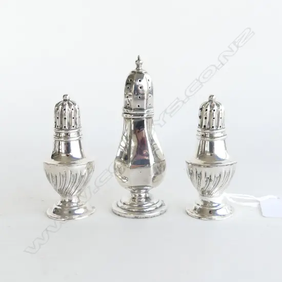 THREE SILVER SHAKERS 72gm