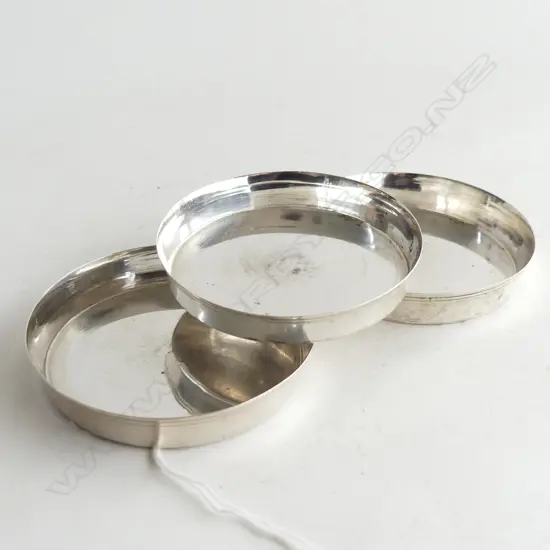 THREE EGYPTIAN SILVER (900) COASTERS PRE-1946 162gm