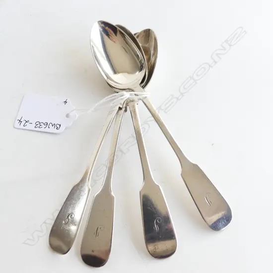 FOUR VICTORIAN SCOTTISH SILVER TSPS 66gm EDINBURGH 1866