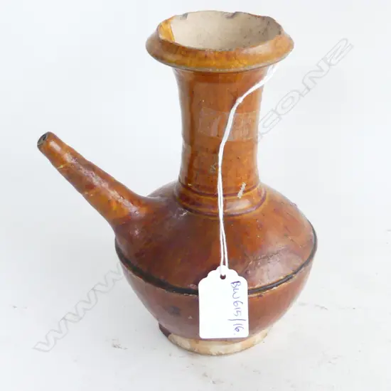 ANTIQUE CHINESE YUAN BROWN GLAZED KENDI H.180mm