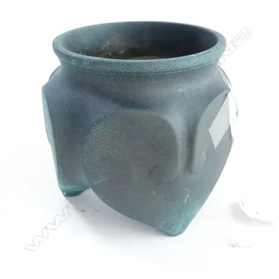 CHINESE BRONZE TRI-FORM INCENSE BURNER H.85mm 90mm dia