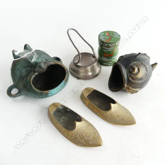 COLLECTION 6 METAL PCS, 1 SILVER, 1 CLOISONNE