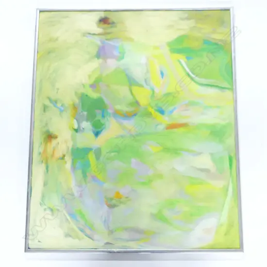 BERNARD WATERS (NZ WORKING c.1968-2020), UNTITLED GREEN ABSTRACT, OIL ON CANVAS BOARD, UNSIGNED 720x595mm