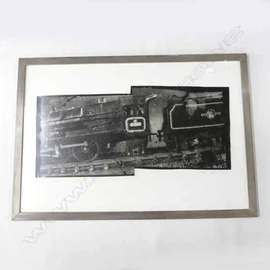 CLIVE STONE (NZ b.1950) 'LONG BLACK TRAIN, 18/9/95' PHOTOGRAPHIC COLLAGE OF 2 SILVER GELATIN PRINTS, 1/10 SIGNED & DATED