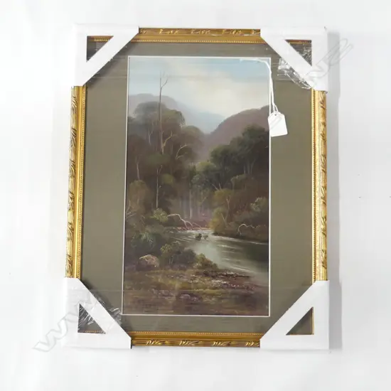 A FITZROY OIL ON CARD N.Z LANDSCAPE 370 X 200