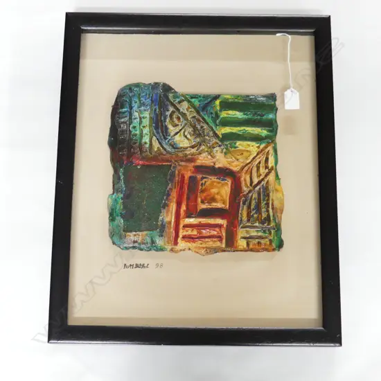 ISSAM BLAYBIL COLOURFUL FRAMED TILE '98 550x450mm overall