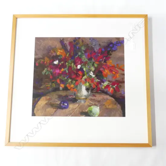 KRISTY BATTEN WET & NEEDLEFELTED HANGING 'THE PEWTER VASE' 600 x 450mm