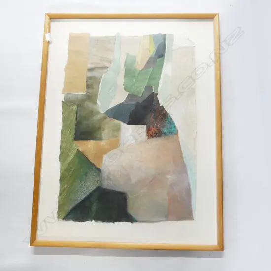 LINDSEY KIRK 'SAGE' 1989 MIXED MEDIA COLLAGE 570 x 800mm.