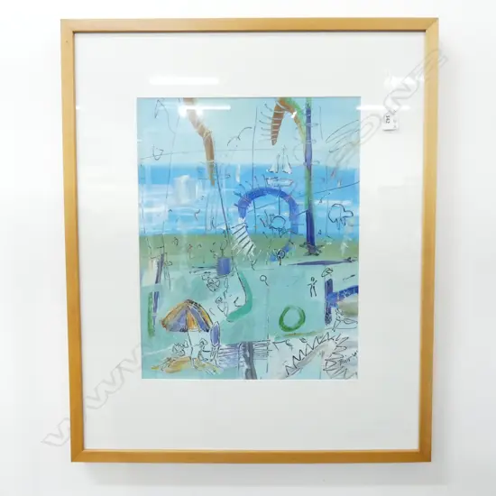 BLAIR Mc.... ACRYLIC PAINTING BEACH SCENE 430 X 330mm