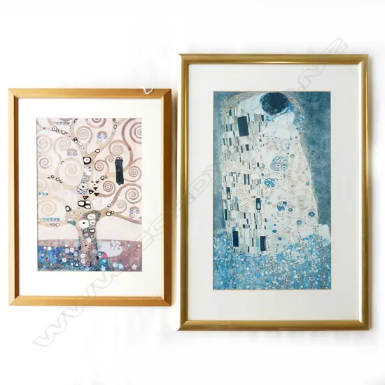 2 KLIMT FRAMED PRINTS  (390 X 270MM & 300 X 520MM)