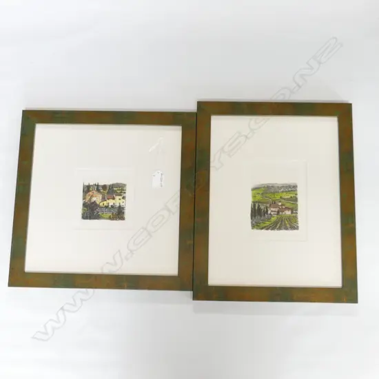 GIANNI RAFFAELLI 2 ENGRAVINGS FRAMED signed & numbered 100 x 90mm image size