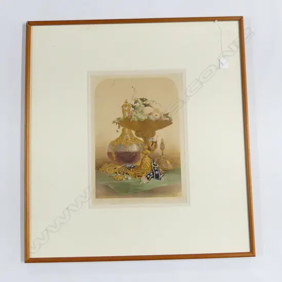 MID 19TH CENTURY CHROMO-LITHOGRAPHIC PRINT, 'GROUP OF PLATE BY GARRARD OF LONDON' 390x280mm