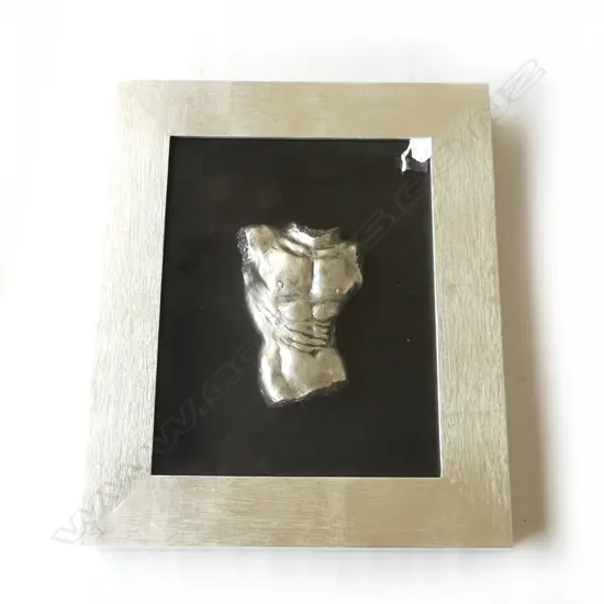 ARTIST UNKNOWN, FRAMED SILVER TORSO 600x500x70mm overall