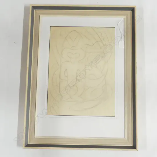 JOHN WEEKS - FRAMED SKETCH - TIKI 400 X 295MM
