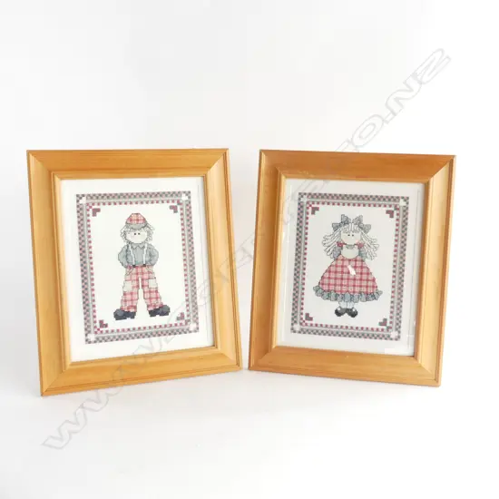 2 FRAMED CROSS STITCH 180 X 230MM