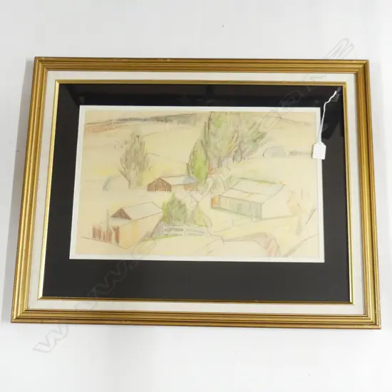 JOHN WEEKS - RURAL NZ SCENE COLOUR SKETCH 300 X 480MM