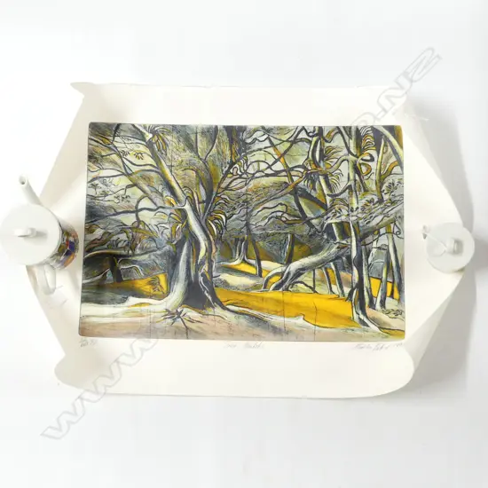 STANLEY PALMER 'TREES - WAIHEKE' ORIGINAL ETCHING 27/60 SIGNED & DATED 1991 370x545mm