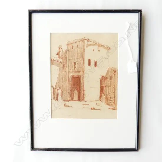JOHN WEEKS - FRAMED MOROCCAN SKETCH 250 X 195MM