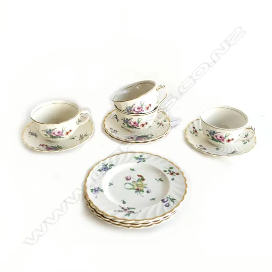 4 CLARICE CLIFF REPRODUCTION OLDE BRISTOL PORCELAIN TRIOS