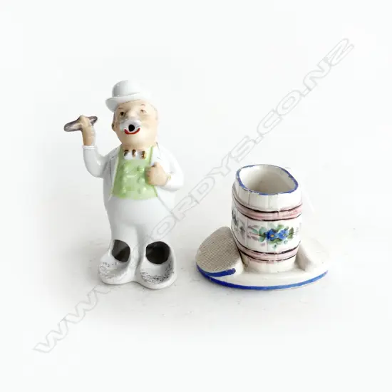 BISQUE VESTA & NOVELTY CIGAR HOLDER 'MAN WITH CIGAR' H. 130MM