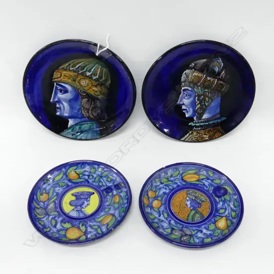 4 X 2 ITALIAN MAJOLICA PLATES & 2 SMALLER  ITALIAN MAJOLICA PLATES (faulted)