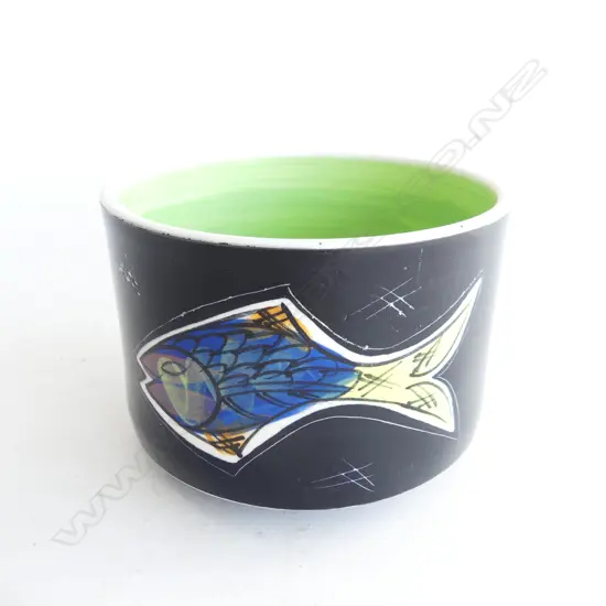 WARWICK BLACKBURN FISH BOWL SIGNED H100MM W140MM