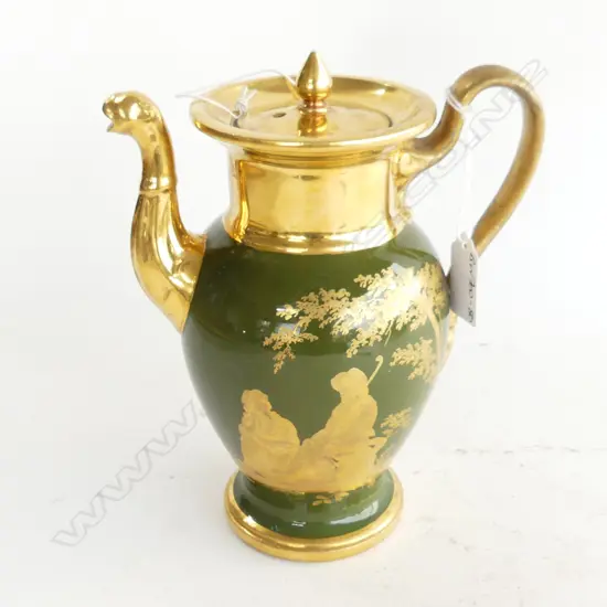 FRENCH PORCELAIN LIDDED COFFEE POT EX.CHRISTIES AUCTION 'Vente Collection' labelled & w tag H.205mm