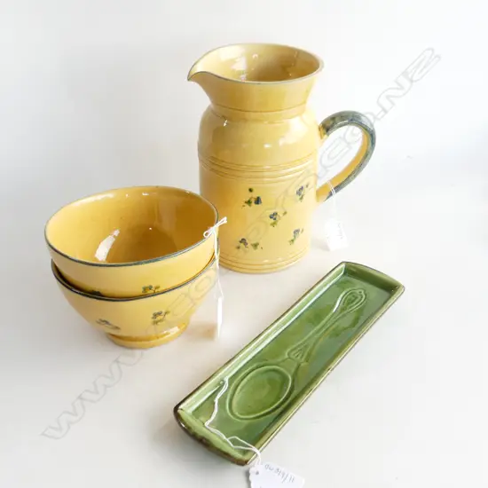TERRE PROVENCE JUG H205MM 2 BOWLS DIA 140MM & SPOON REST L2