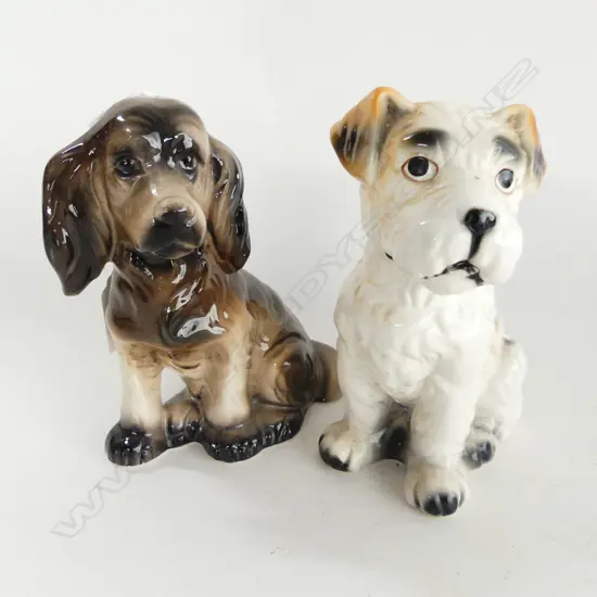 2 VINTAGE CHINA DOG ORNS H160MM