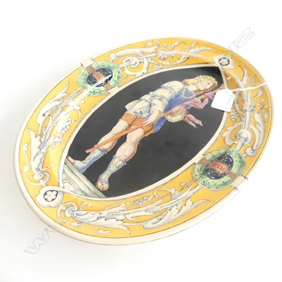 ITALIAN 'SPQR' MAJOLICA PLATE 330 x 260mm Classical figure 