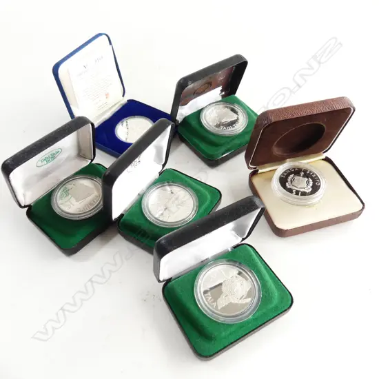 6 SILVER PROOF DOLLAR COINS; 4x TOKELAU 1978/79 + 2 OTHER
