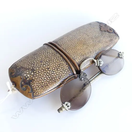 CHINESE SPECTACLES IN SHAGREEN CASE L.170mm