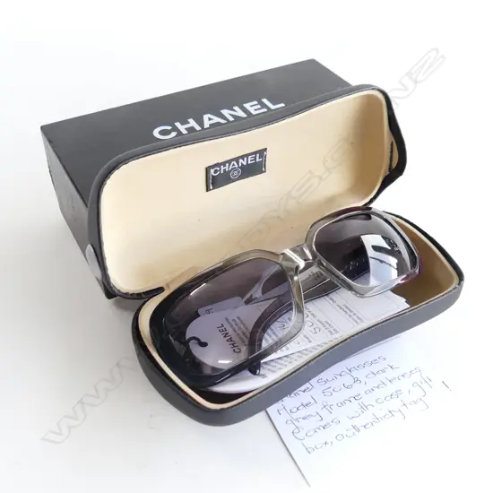 MINT & BOXED CHANEL SUN GLASSES MODEL 506B DARK GREY FRAMES IN CASE