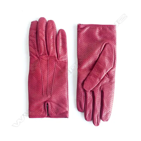 ITALIAN RED LEATHER GLOVES WITH CASHMERE LINING SIZE 8