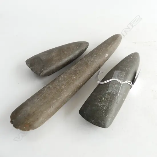 3 PACIFIC STONE ADZES LONGEST 250mm