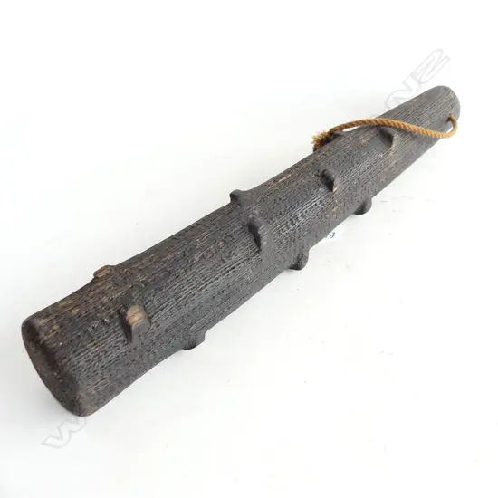 ANTIQUE WOODEN TRUNCHON CARVED AS A KNOTTED BRANCH L.350mm 