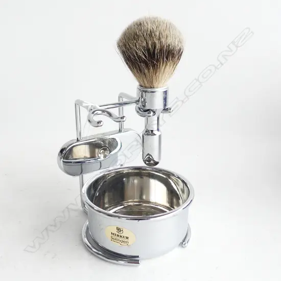 SOLINGEN SILVER METAL WALL MOUNTED SHAVING STAND H.220mm