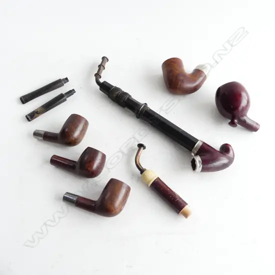 VARIOUS SMOKER'S PIPE STEM & BOWL PARTS