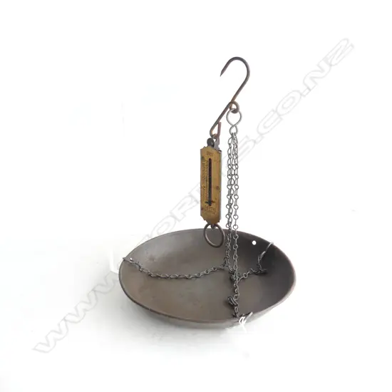 VENDORS HANGING POCKET BALANCE SPRING SCALES WITH CHAINS & PAN