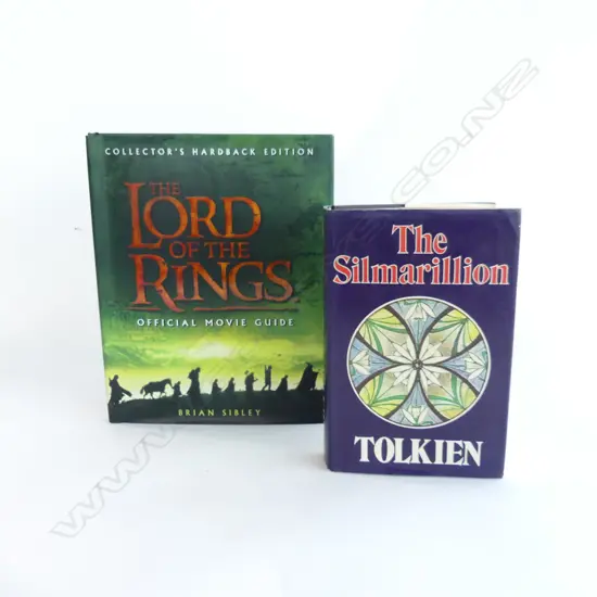2 LOTR BOOKS; TOLKIEN 'THE SILMARILLION' 1ST ED. 1977 GA&U, OFFICIAL MOVIE GUIDE BRIAN SIBLEY 2001