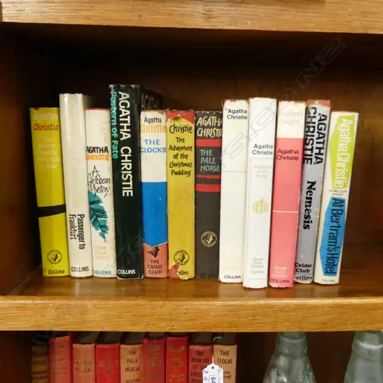 12 UK 1st ED. AGATHA CHRISTIE NOVELS - COLLINS CRIME CLUB - ALL w. DUST JACKETS & WEAR