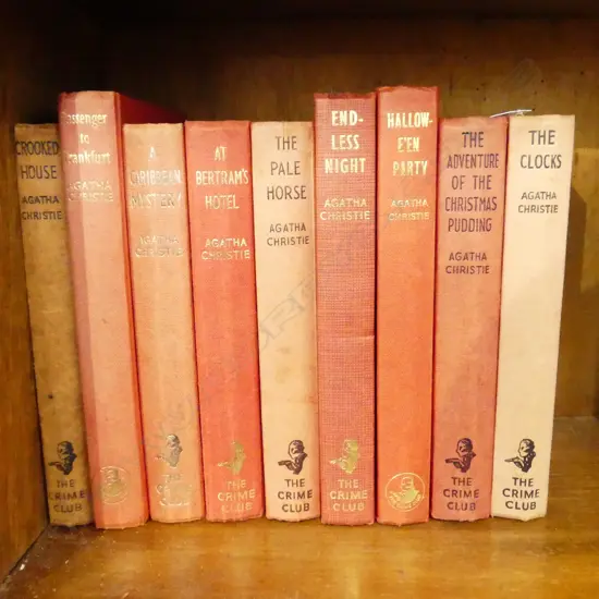 9 UK 1st ED. AGATHA CHRISTIE NOVELS, COLLINS CRIME CLUB (no dust jackets & wear)...