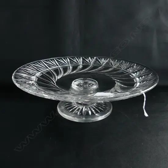 WIDE CUT CRYSTAL TAZZA PEDESTAL STAR CUT BASE W.340mm