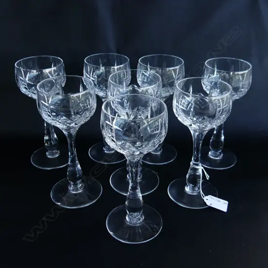 SET 8 STUART CRYSTAL TALL WINE GLASSES H.180mm