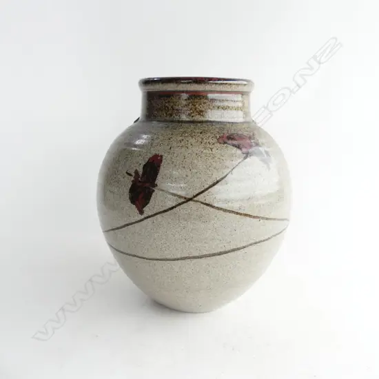 EARLY CHRIS WEAVER POTTERY OVOID VASE H. 240MM