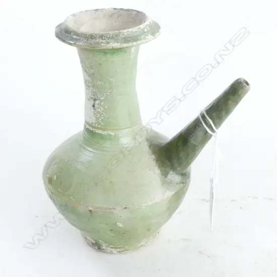ANTIQUE CHINESE YUAN GREEN GLAZED KENDI H.165mm