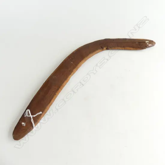 ABORIGINAL BOOMERANG SUN POKERWORK DESIGN  REPAIR TO ONE END L480MM